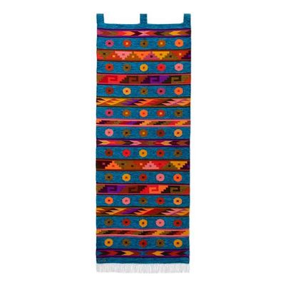 Alternate image for Inca-Inspired Handloomed Colorful Wool Tapestry from Peru Inca Testimony