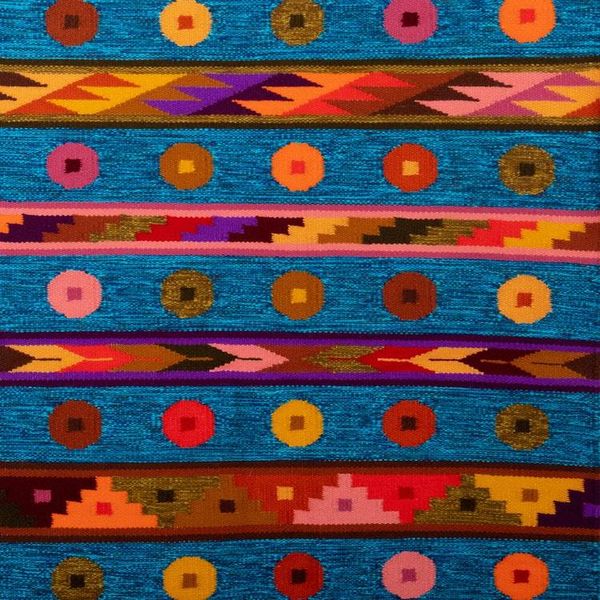 Alternate image for Inca-Inspired Handloomed Colorful Wool Tapestry from Peru Inca Testimony