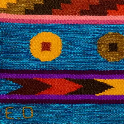 Alternate image for Inca-Inspired Handloomed Colorful Wool Tapestry from Peru Inca Testimony