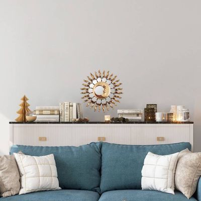 Alternate image for Moon-Themed Bronze Leaf Wall Mirror from Peru Bright Eclipse