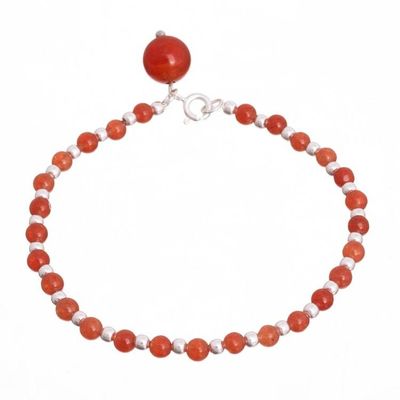 Alternate image for Carnelian Beaded Bracelet Crafted in Peru Magical Gleam
