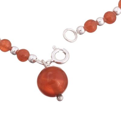 Alternate image for Carnelian Beaded Bracelet Crafted in Peru Magical Gleam