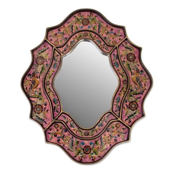 Alternate image for Reverse Painted Glass Wall Mirror Romance
