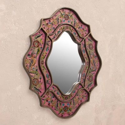 Alternate image for Reverse Painted Glass Wall Mirror Romance