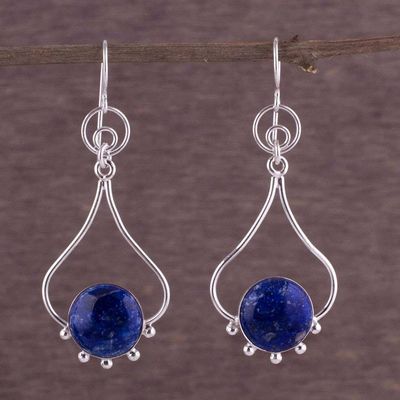 Primary image for Lapis Lazuli and Silver Earrings Andean Moon