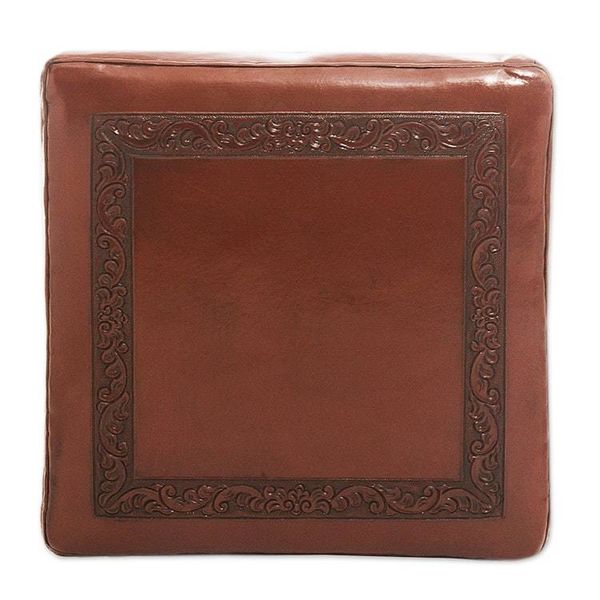 Alternate image for Traditional Wood Leather Ottoman Century