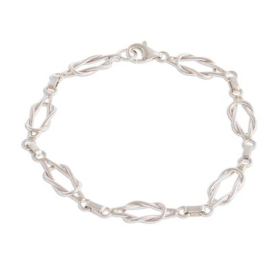 Alternate image for Sterling Silver Link Bracelet from Peru Intertwined Links