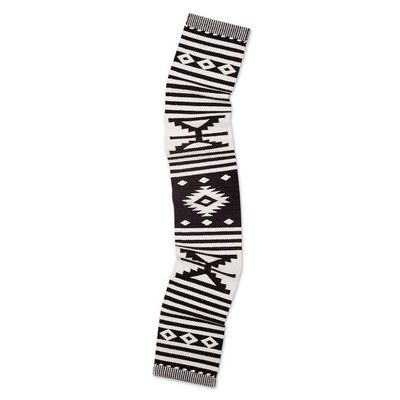 Alternate image for Black and Alabaster Geometric Striped Table Runner from Peru Geometric Illusion