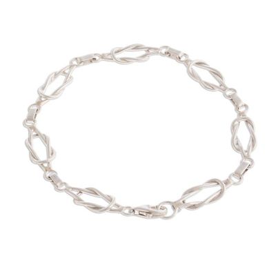 Alternate image for Sterling Silver Link Bracelet from Peru Intertwined Links