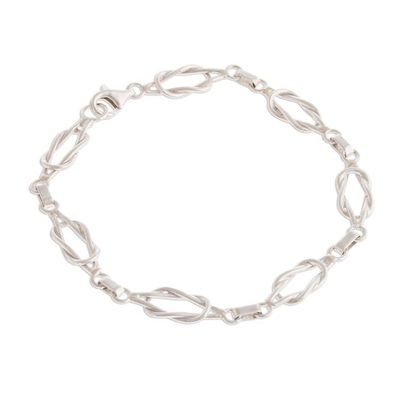 Alternate image for Sterling Silver Link Bracelet from Peru Intertwined Links