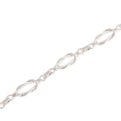 Alternate image for Sterling Silver Link Bracelet from Peru Intertwined Links