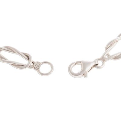 Alternate image for Sterling Silver Link Bracelet from Peru Intertwined Links