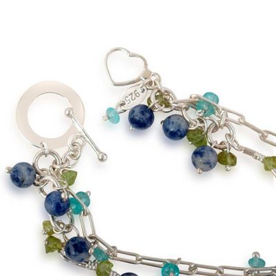 Alternate image for Ocean-Palette Multi-Gemstone Beaded Two-Strand Bracelet Voices of the Sea