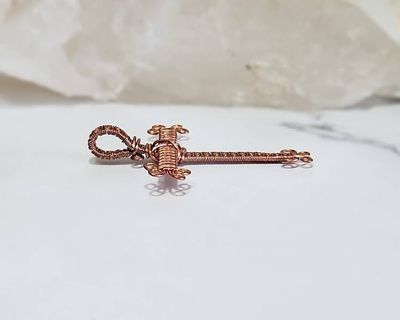 Alternate image for Copper Wire Wrapped Cross Pendant