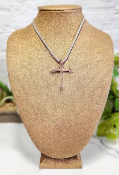 Alternate image for Copper Wire Wrapped Cross Pendant