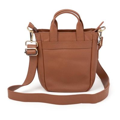 Alternate image for Textile-Accented Adjustable Espresso Brown Leather Sling Bag Andean Echoes