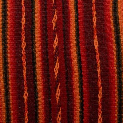 Alternate image for Textile-Accented Adjustable Espresso Brown Leather Sling Bag Andean Echoes