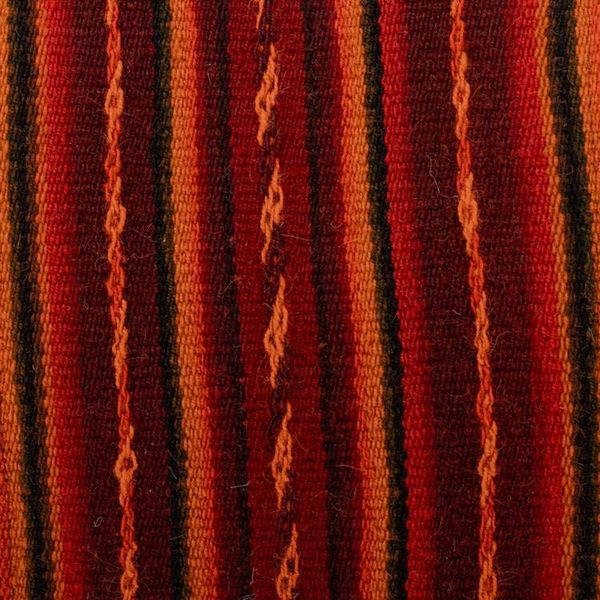 Alternate image for Textile-Accented Adjustable Espresso Brown Leather Sling Bag Andean Echoes