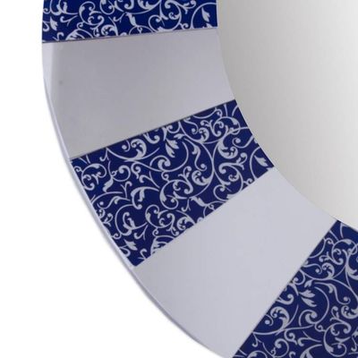 Alternate image for Circular Glass Wall Mirror in Blue from Peru Blue Rays