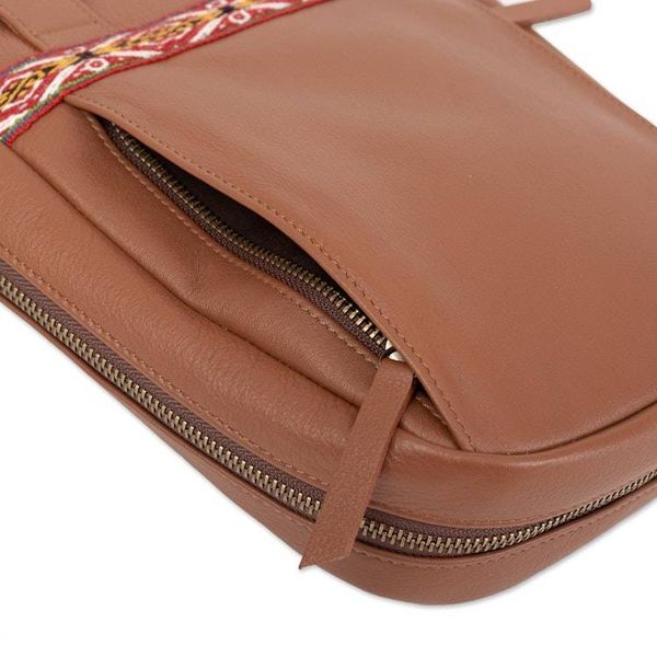 Alternate image for Versatile 100 Leather Sling with Woven Adjustable Strap Ancient Roads