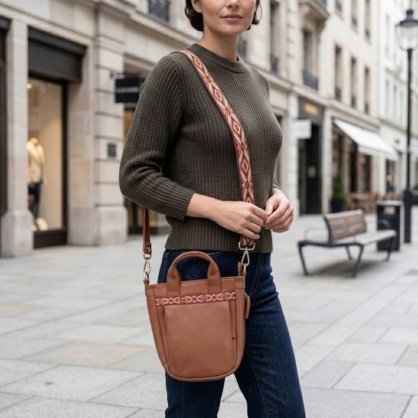 Alternate image for Versatile 100 Leather Sling with Woven Adjustable Strap Ancient Roads
