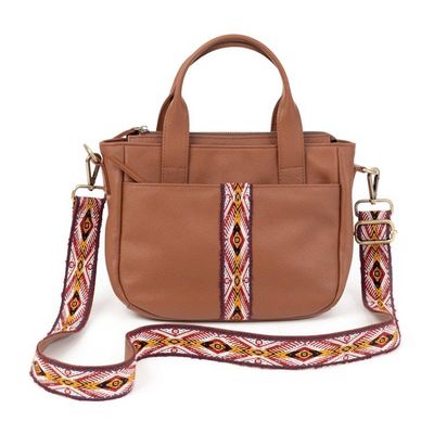 Alternate image for Versatile Espresso Brown Leather Sling with Wool Accents Valley Winds