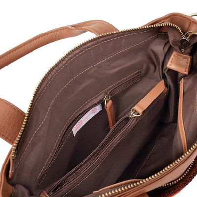 Alternate image for Versatile Espresso Brown Leather Sling with Wool Accents Valley Winds