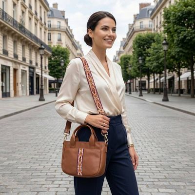 Alternate image for Versatile Espresso Brown Leather Sling with Wool Accents Valley Winds