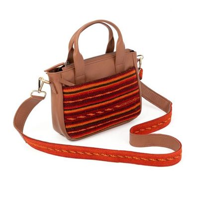 Alternate image for Wool and Alpaca-Accented Adjustable 100 Leather Sling Bag Sacred Summit