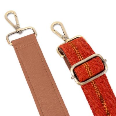 Alternate image for Wool and Alpaca-Accented Adjustable 100 Leather Sling Bag Sacred Summit