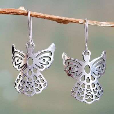 Primary image for Angelic Sterling Silver Earrings in Openwork Jewelry Cajamarca Angels