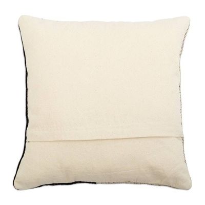 Alternate image for Two-Tone Cotton Blend Bird Cushion Cover Hand-Woven in Peru Birds in Black