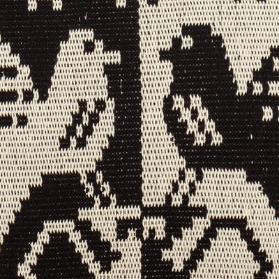 Alternate image for Two-Tone Cotton Blend Bird Cushion Cover Hand-Woven in Peru Birds in Black