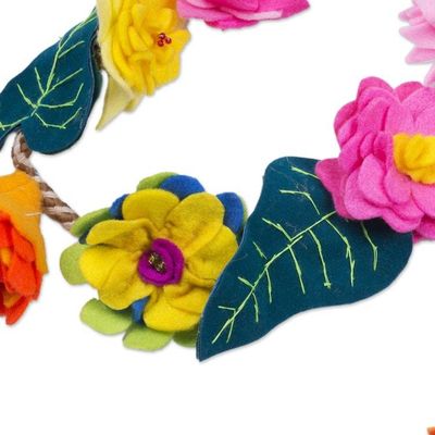 Alternate image for Hand Crafted Fabric Floral Garland from Peru Bloom