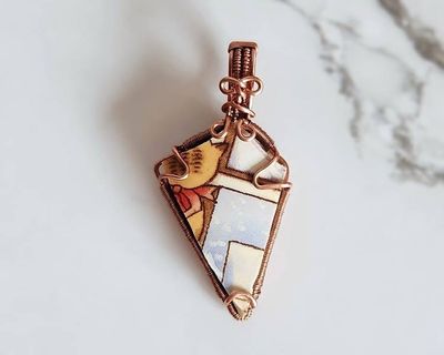 Alternate image for Christmas Dish Copper Wire Wrapped Pendant