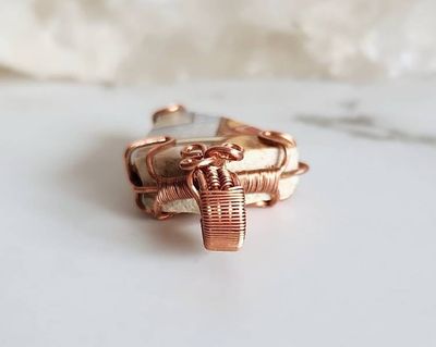 Alternate image for Christmas Dish Copper Wire Wrapped Pendant