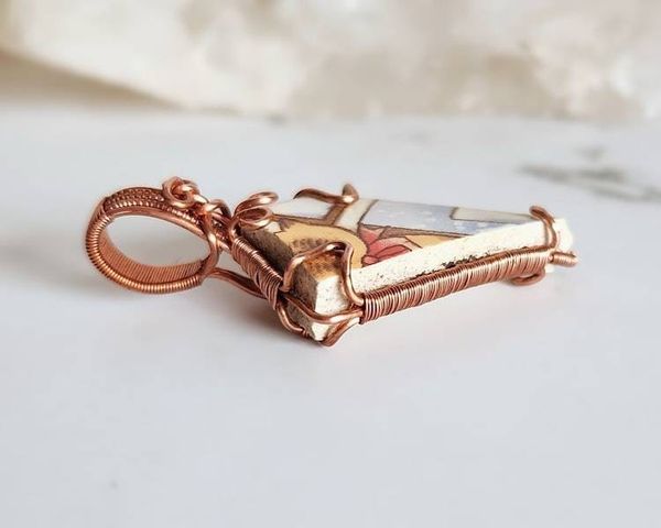 Alternate image for Christmas Dish Copper Wire Wrapped Pendant