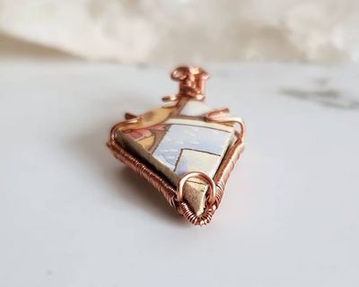 Alternate image for Christmas Dish Copper Wire Wrapped Pendant