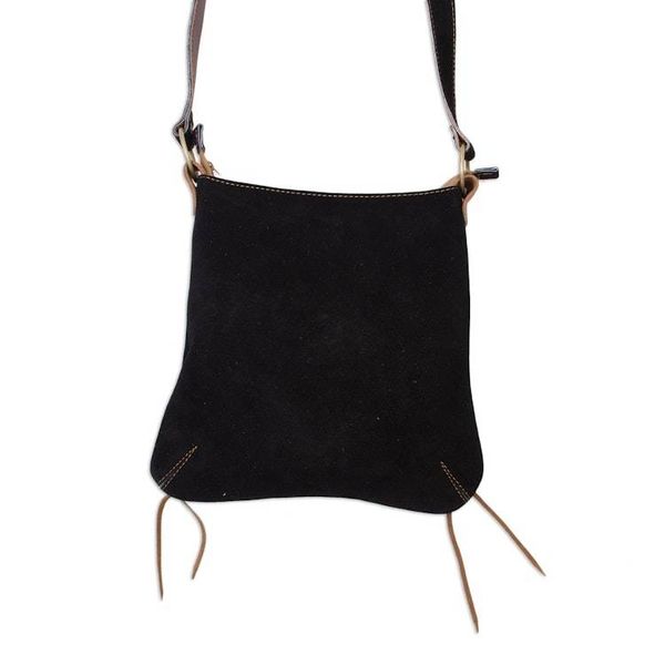 Alternate image for Black and Brown Suede Laser Cut Sun Motif Sling Mesmerizing Sun