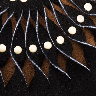 Alternate image for Black and Brown Suede Laser Cut Sun Motif Sling Mesmerizing Sun