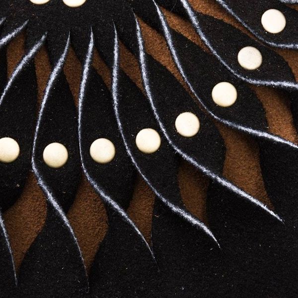 Alternate image for Black and Brown Suede Laser Cut Sun Motif Sling Mesmerizing Sun