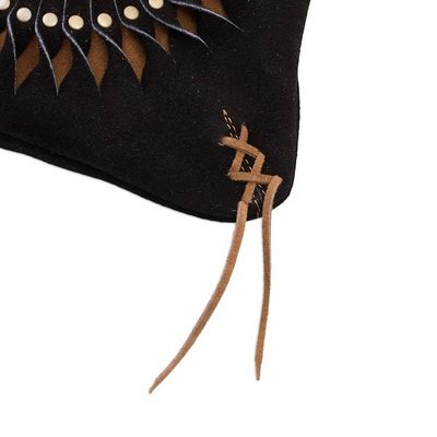 Alternate image for Black and Brown Suede Laser Cut Sun Motif Sling Mesmerizing Sun