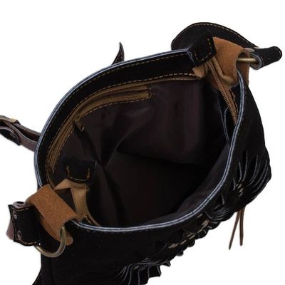 Alternate image for Black and Brown Suede Laser Cut Sun Motif Sling Mesmerizing Sun