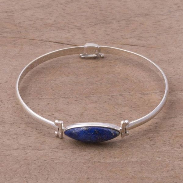 Alternate image for Lapis Lazuli and Sterling Silver Bracelet from Peru Eternal Gaze