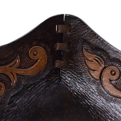 Alternate image for Peru Handcrafted Tooled Leather Colonial Art Theme Catchall Spanish Viceroy