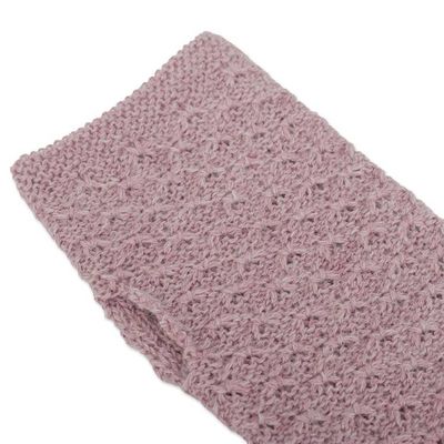 Alternate image for Knit 100 Baby Alpaca Fingerless Mitts in Petal Pink Gossamer in Petal Pink