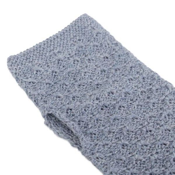 Alternate image for Blue Fingerless Mitts Knit with Soft 100 Baby Alpaca Yarns Gossamer in Steel Blue