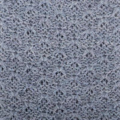 Alternate image for Blue Fingerless Mitts Knit with Soft 100 Baby Alpaca Yarns Gossamer in Steel Blue
