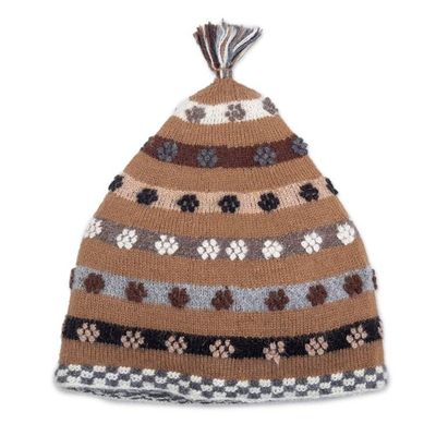 Alternate image for Hand Knit 100 Baby Alpaca Hat Roots Inspiration