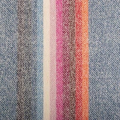 Alternate image for Handwoven Striped Fringed Alpaca Blend Shawl in Azure Clouds on the Horizon